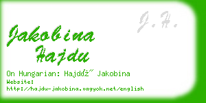 jakobina hajdu business card